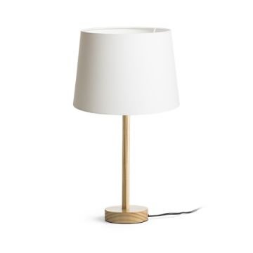 MAUI/AMBITUS 30 asztali lámpa  Polycotton fehér/fa 230V LED E27 15W