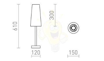 MAUI/CONNY 15/30 asztali lámpa  Polycotton fehér/fa 230V LED E27 11W