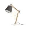 NIZZA asztali lámpa Polycotton fekete/fa 230V LED E14 7W