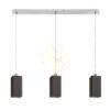 LIZ III 80 függő lámpa fekete üveg/króm 230V LED E27 3x15W