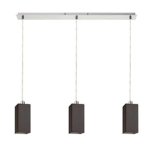 LIZ III 80 függő lámpa fekete üveg/matt nikkel 230V LED E27 3x15W