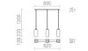 LIZ III 80 függő lámpa fekete üveg/matt nikkel 230V LED E27 3x15W