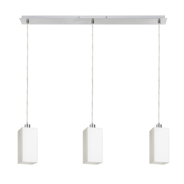 LIZ III 80 függő lámpa  opál üveg/króm 230V LED E27 3x15W