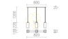 LIZ III 80 függő lámpa  opál üveg/króm 230V LED E27 3x15W
