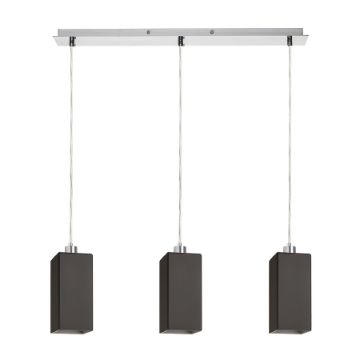 LIZ III 60 függő lámpa fekete üveg/króm 230V LED E27 3x15W