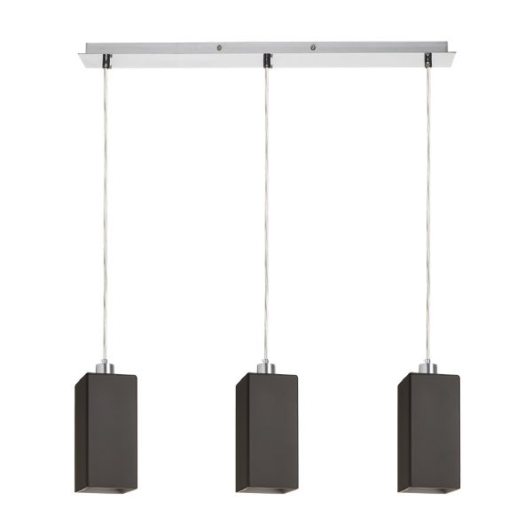 LIZ III 60 függő lámpa fekete üveg/króm 230V LED E27 3x15W