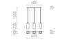 LIZ III 60 függő lámpa fekete üveg/króm 230V LED E27 3x15W