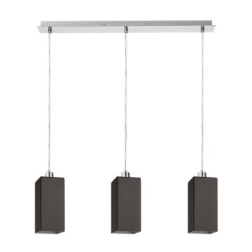 LIZ III 60 függő lámpa fekete üveg/matt nikkel 230V LED E27 3x15W