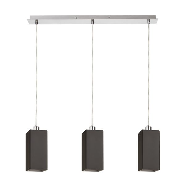 LIZ III 60 függő lámpa fekete üveg/matt nikkel 230V LED E27 3x15W
