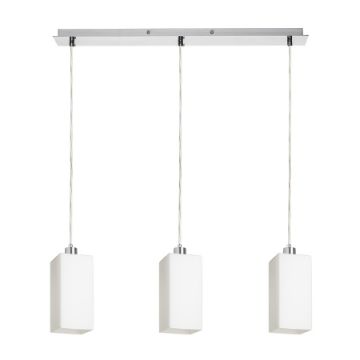 LIZ III 60 függő lámpa  opál üveg/króm 230V LED E27 3x15W