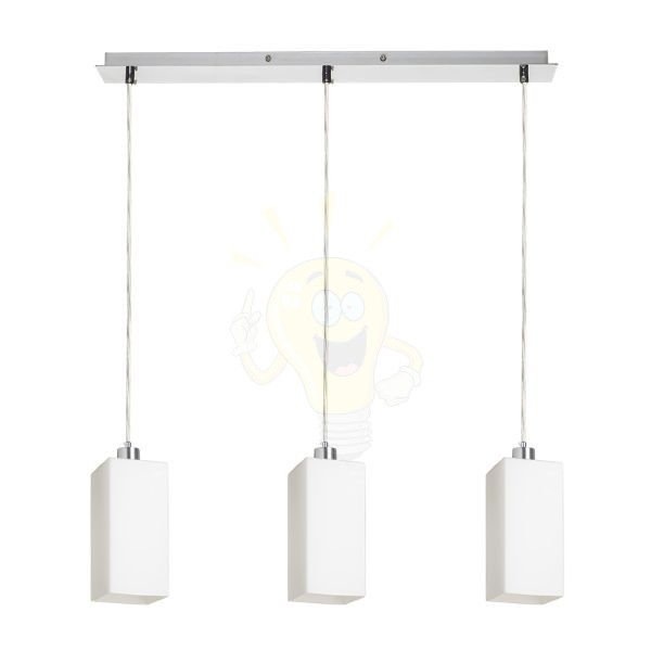 LIZ III 60 függő lámpa  opál üveg/króm 230V LED E27 3x15W
