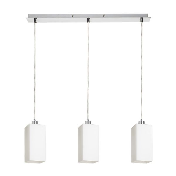LIZ III 60 függő lámpa  opál üveg/króm 230V LED E27 3x15W