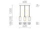 LIZ III 60 függő lámpa  opál üveg/króm 230V LED E27 3x15W