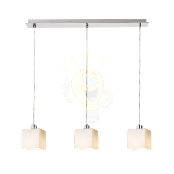 DADOS III 60 függő lámpa  opál üveg/matt nikkel 230V LED E27 3x11W