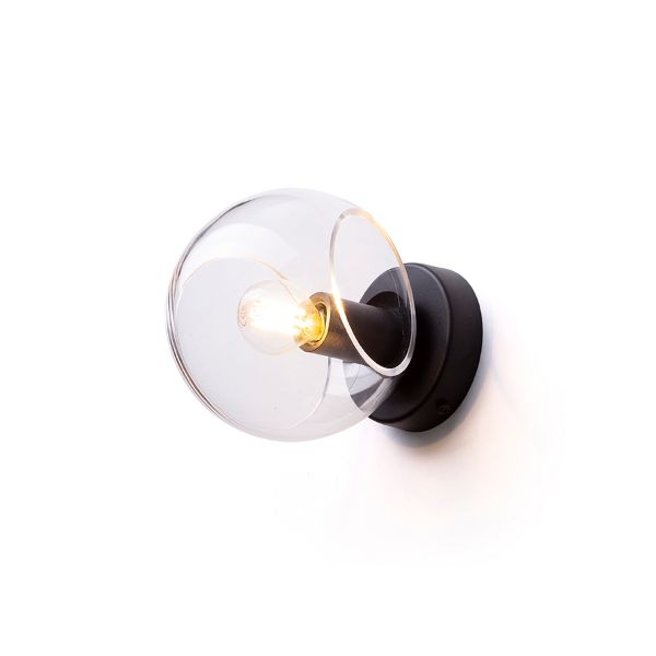 SOLARIS felületre szerelhető tiszta üveg/fekete 230V LED E14 7W