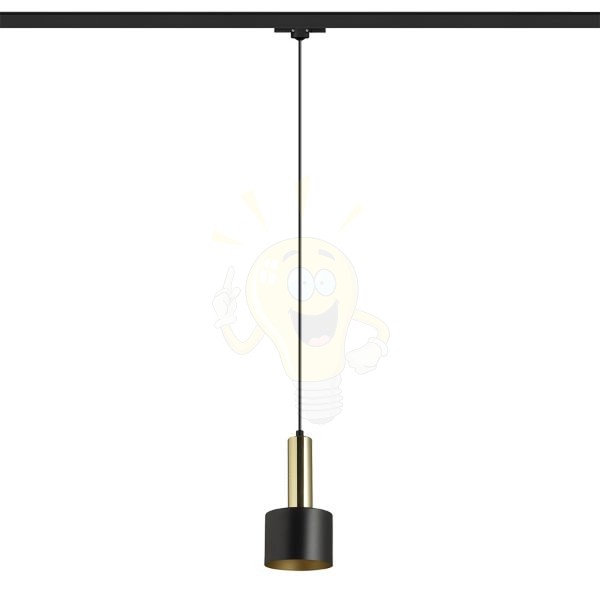 GIULIA 12 három áramkörös sínre fekete/aranybarna sárgaréz 230V LED E27 11W