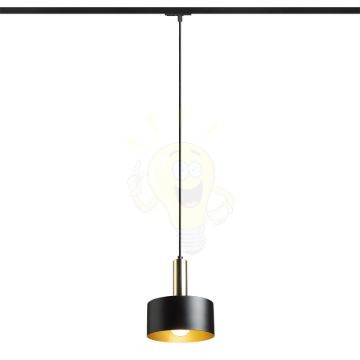 GIULIA 20 egy áramkörös sínre fekete/aranybarna sárgaréz 230V LED E27 15W