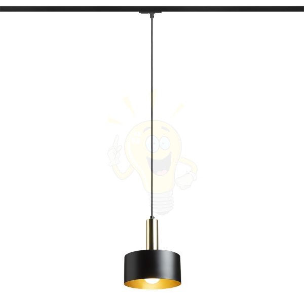 GIULIA 20 egy áramkörös sínre fekete/aranybarna sárgaréz 230V LED E27 15W