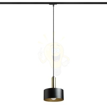 GIULIA 20 egy áramkörös sínre fekete/aranybarna sárgaréz 230V LED E27 15W