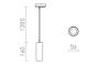 MAVRO egy áramkörös sínen függő lámpa fekete/aranysárga  230V LED 12W 38°  3000K
