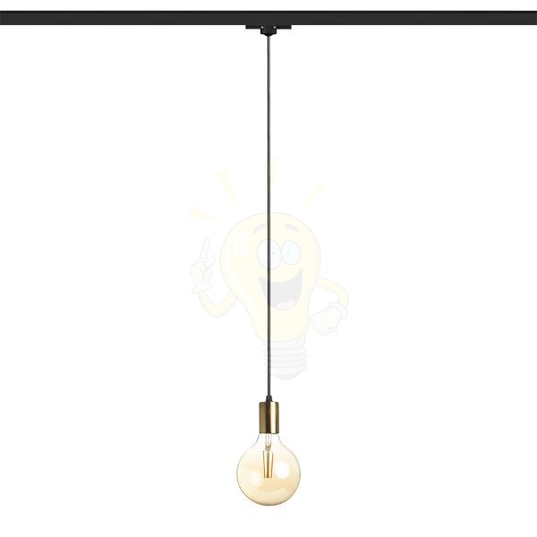 ARAQ három áramkörös sínen függő lámpa  szálcsiszolt sárgaréz/fekete 230V LED E27 15W