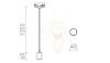 ARAQ három áramkörös sínen függő lámpa  szálcsiszolt sárgaréz/fekete 230V LED E27 15W