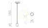 ARAQ egy áramkörös sínen függő lámpa  szálcsiszolt sárgaréz/fekete 230V LED E27 15W