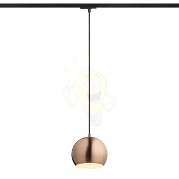 AGNETA egy áramkörös sínen függő lámpa  szálcsiszolt réz 230V LED E27 11W