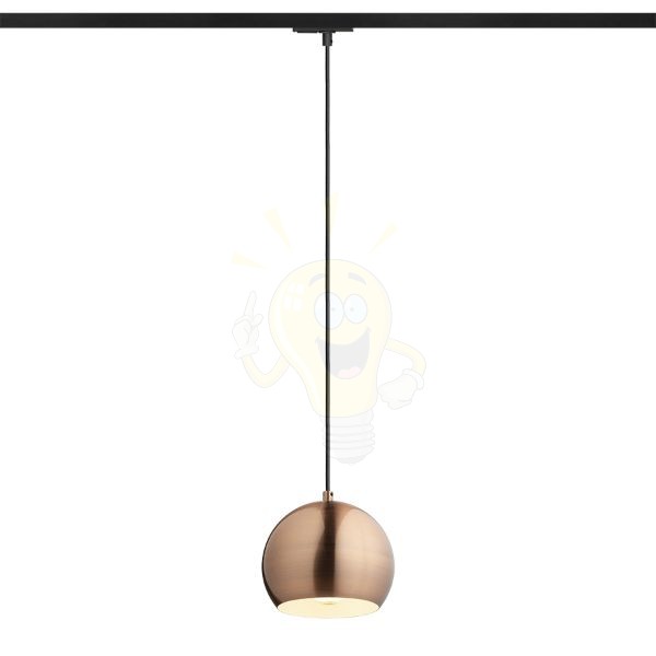 AGNETA egy áramkörös sínen függő lámpa  szálcsiszolt réz 230V LED E27 11W