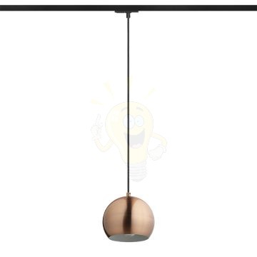 AGNETA egy áramkörös sínen függő lámpa  szálcsiszolt réz 230V LED E27 11W
