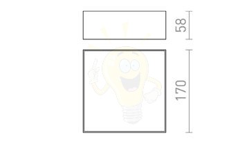 LARISA SQ 17 DIMM mennyezeti lámpa fekete 230V LED 15W 3000K
