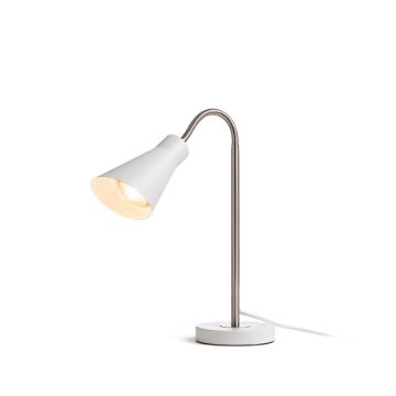 ANIKA asztali lámpa matt fehér matt nikkel 230V LED E27 15W