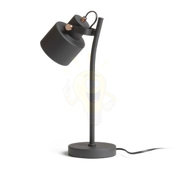 CELEIA asztali lámpa matt fekete szálcsiszolt réz 230V LED E27 11W