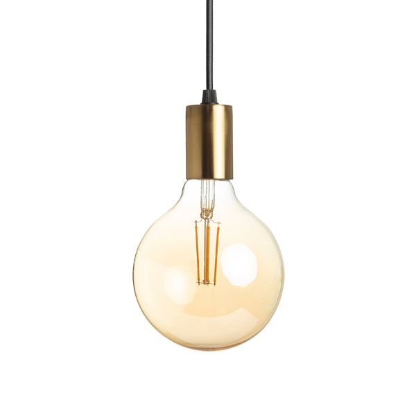 ARAQ függő lámpa  szálcsiszolt sárgaréz/fekete 230V LED E27 15W