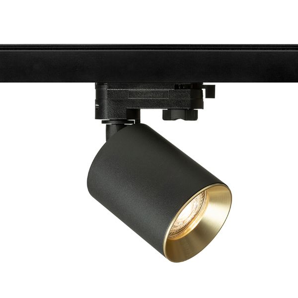 DARIO háromfázisú áramkörös sínre fekete szálcsiszolt sárgaréz 230V LED GU10 9W