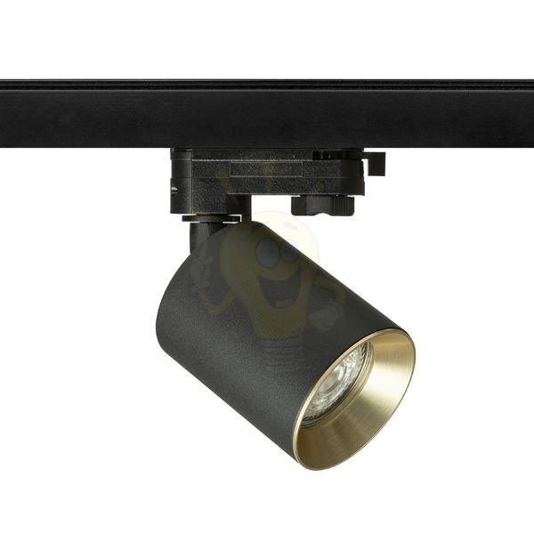 DARIO háromfázisú áramkörös sínre fekete szálcsiszolt sárgaréz 230V LED GU10 9W