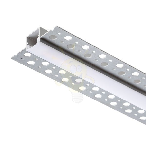LED PROFILE B süllyesztett 1m  alumínium/tej akril 