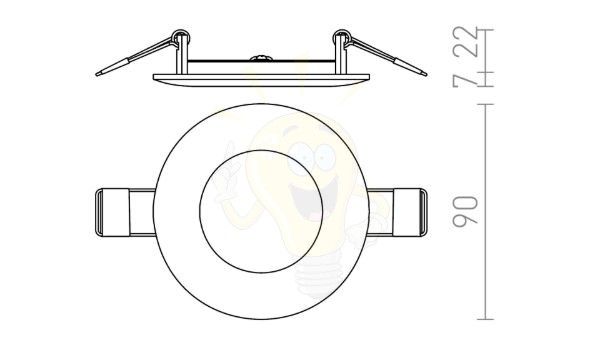 DADA 9 süllyesztett lámpa réz 230V LED 3W 3000K
