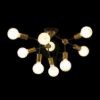 ARTEMIA 9 mennyezeti lámpa fekete szálcsiszolt sárgaréz 230V LED E27 9x15W