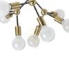 ARTEMIA 9 mennyezeti lámpa fekete szálcsiszolt sárgaréz 230V LED E27 9x15W