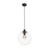BOULDER 30 függő lámpa tiszta üveg/fekete 230V LED E27 15W