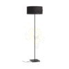 CORTINA/JAKARANDA állólámpa fekete/fekete textil/fém 230V LED E27 15W
