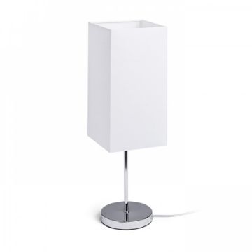 NYC/TEMPO 15/30 asztali lámpa  Polycotton fehér/króm 230V LED E27 15W
