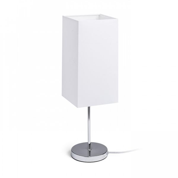 NYC/TEMPO 15/30 asztali lámpa  Polycotton fehér/króm 230V LED E27 15W