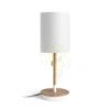 KEITH/RON 15/20 asztali lámpa USB-vel  Polycotton fehér/bükk 230V LED E27 15W