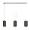 LIZ III 80 függő lámpa fekete üveg/króm 230V LED E27 3x15W