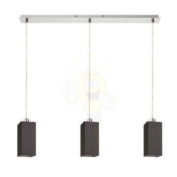 LIZ III 80 függő lámpa fekete üveg/matt nikkel 230V LED E27 3x15W