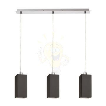 LIZ III 60 függő lámpa fekete üveg/matt nikkel 230V LED E27 3x15W
