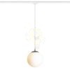 LUNA 25 három áramkörös sínre  opál üveg/króm 230V LED E27 15W
