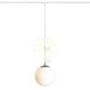 LUNA 25 egy áramkörös sínre  opál üveg/króm 230V LED E27 15W